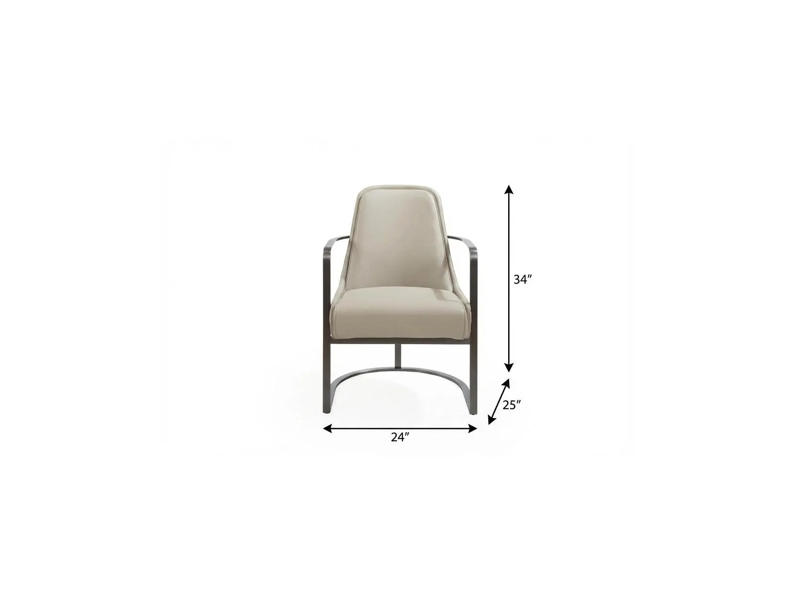 24" Gray Faux Leather and Metal Lounge Chair Homeroots Living Room