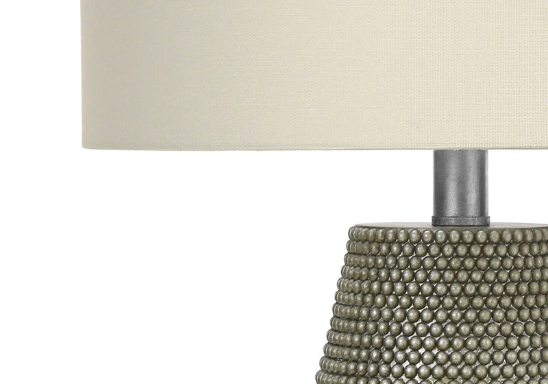 24" Gray Round Table Lamp With Ivory Drum Shade Homeroots Lighting
