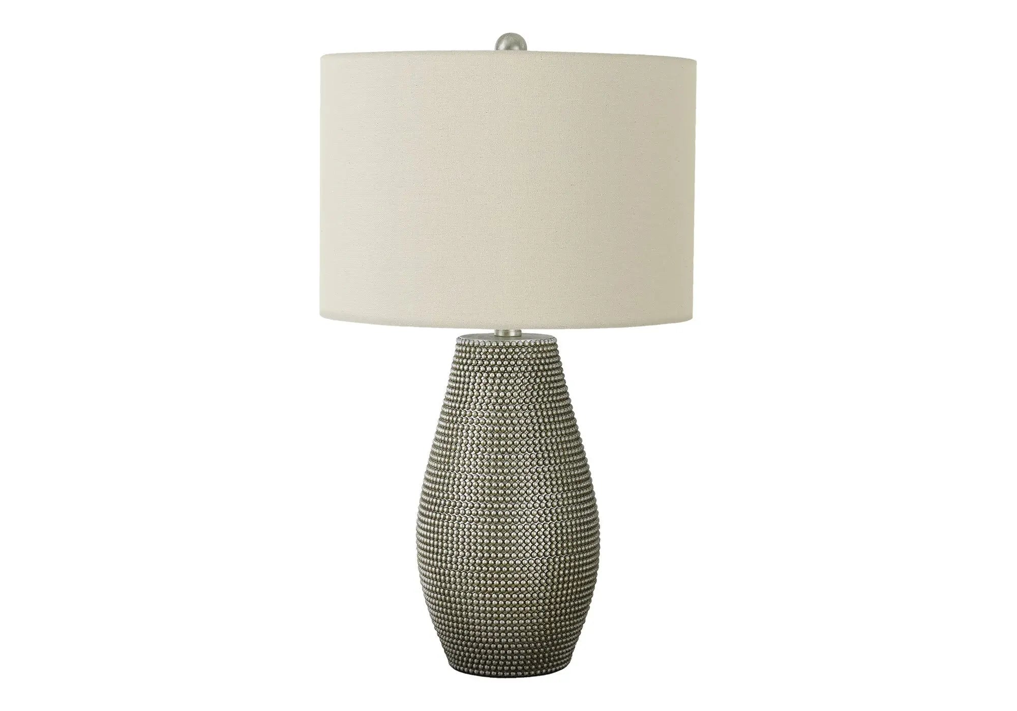 24" Gray Round Table Lamp With Ivory Drum Shade Homeroots Lighting