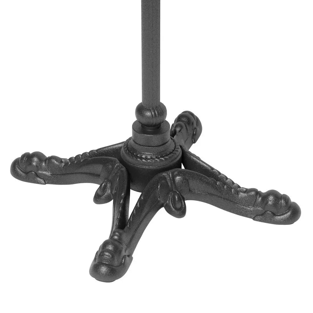 24" Gray and Black Wood And Aluminum Indoor Outdoor Pedestal Base Round Top Dining Table Homeroots Outdoor