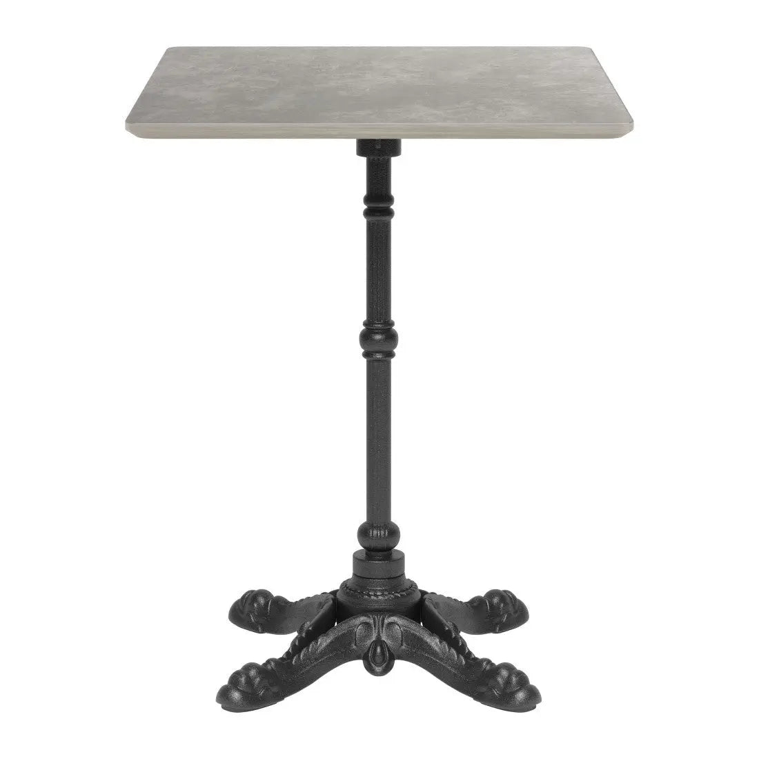 24" Gray and Black Wood And Aluminum Indoor Outdoor Pedestal Base Round Top Dining Table Homeroots Outdoor