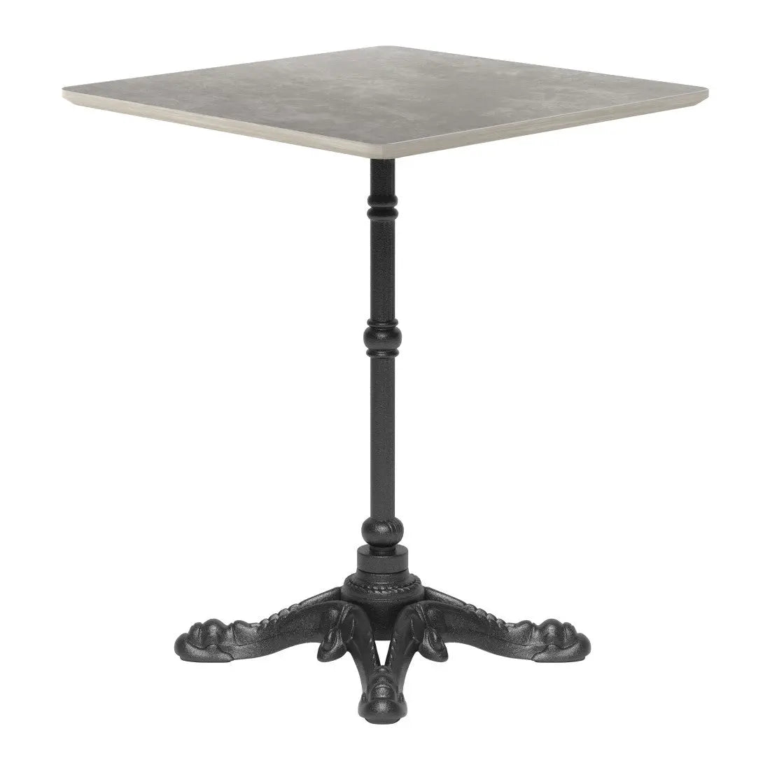 24" Gray and Black Wood And Aluminum Indoor Outdoor Pedestal Base Round Top Dining Table Homeroots Outdoor