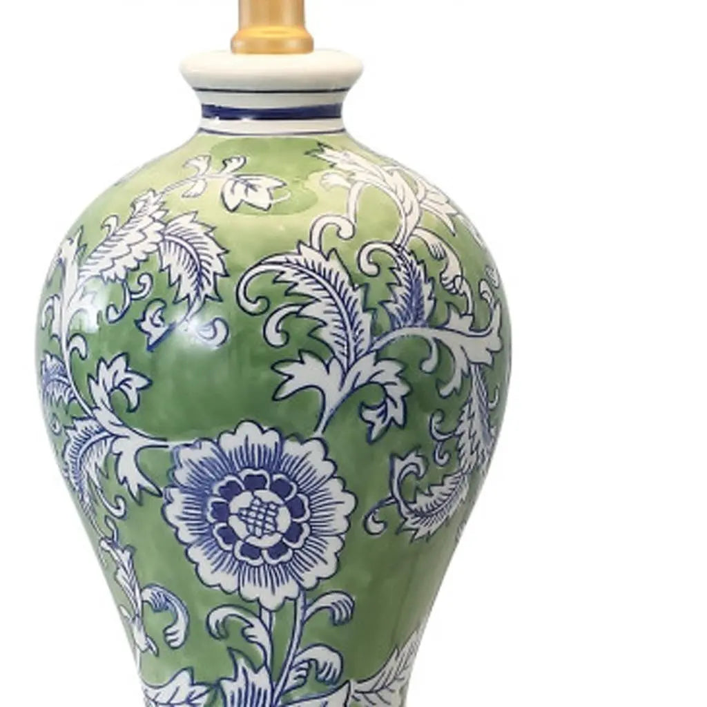 24" Green And Gold Urn Table Lamp With Empire Shade Homeroots Lighting