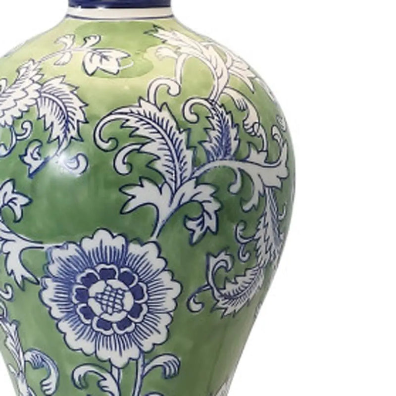 24" Green And Gold Urn Table Lamp With Empire Shade Homeroots Lighting