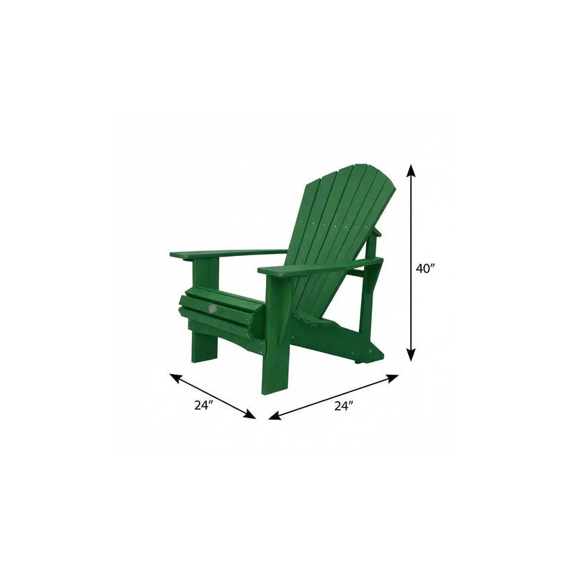 24" Green Heavy Duty Plastic Outdoor Adirondack Chair Homeroots Outdoor