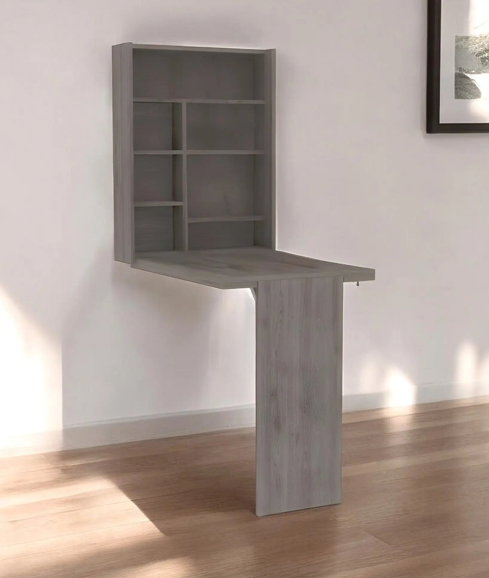 24" Light Gray Floating Desk Homeroots Office