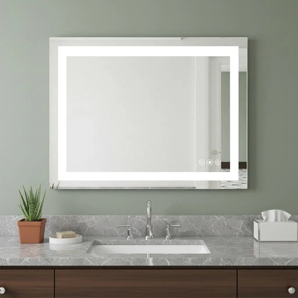 24" Lighted Frameless Anti Fog Bathroom Vanity Mirror Homeroots Bed & Bath
