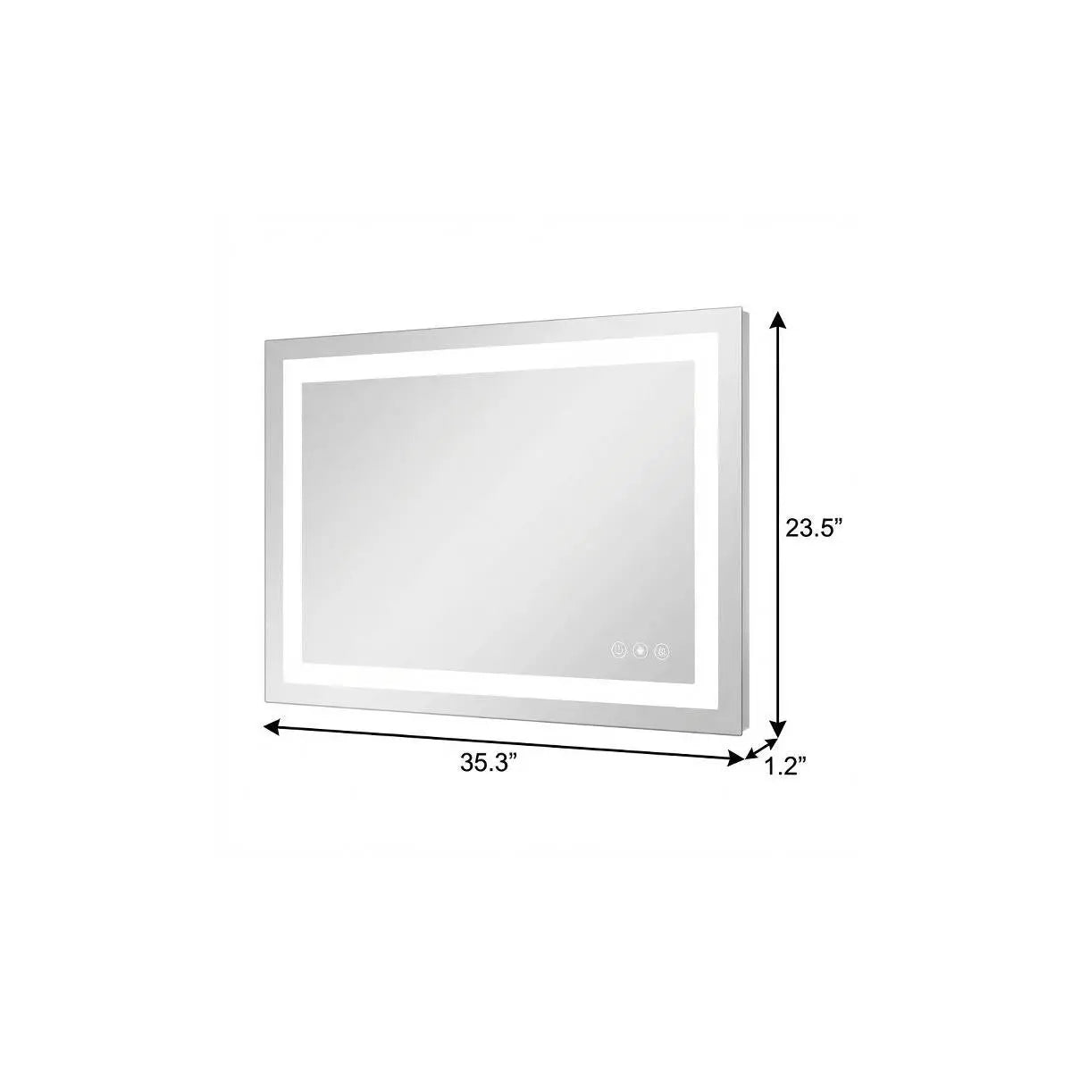 24" Lighted Frameless Anti Fog Bathroom Vanity Mirror Homeroots Bed & Bath