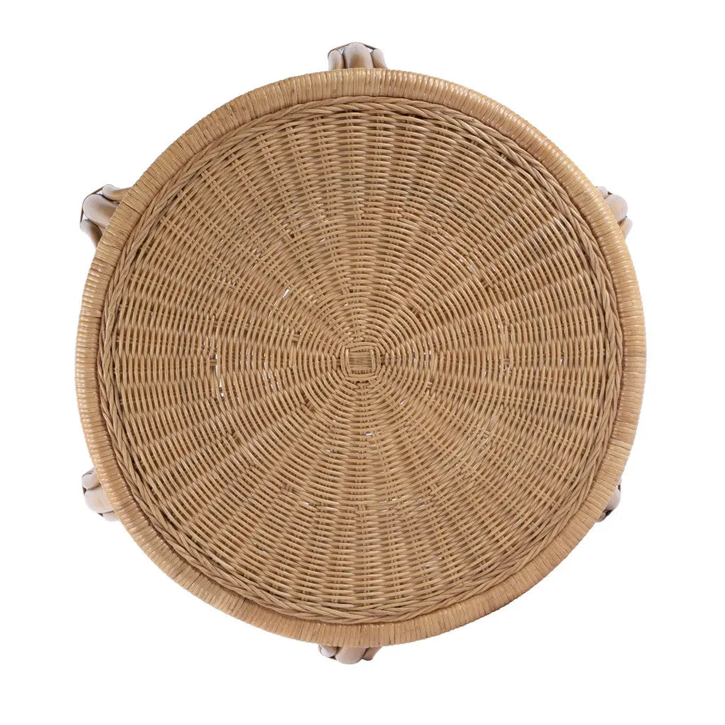24" Natural Rattan Round Drum End Table - GreatEagleInc