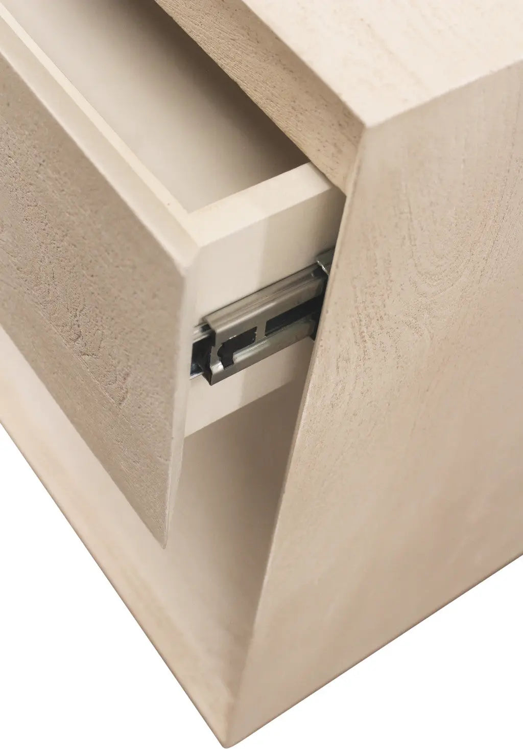 24" Natural Solid Wood Ribbed Texture One Drawer Nightstand Homeroots Bed & Bath