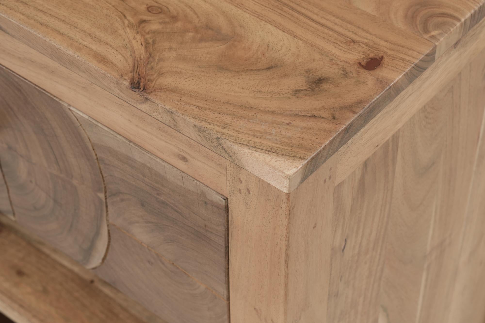 24" Natural Solid Wood Square Live Edge One Drawer Nightstand Homeroots Bed & Bath