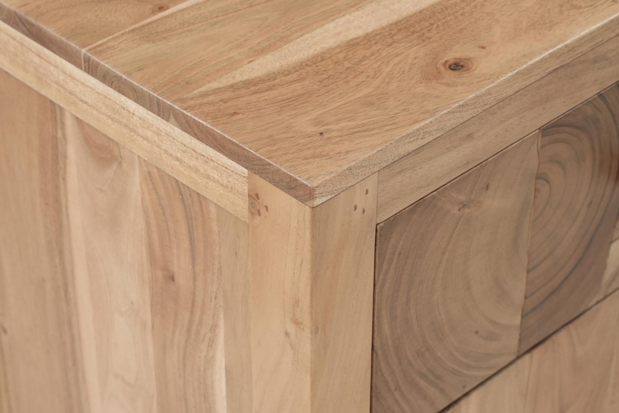 24" Natural Solid Wood Square Live Edge One Drawer Nightstand Homeroots Bed & Bath