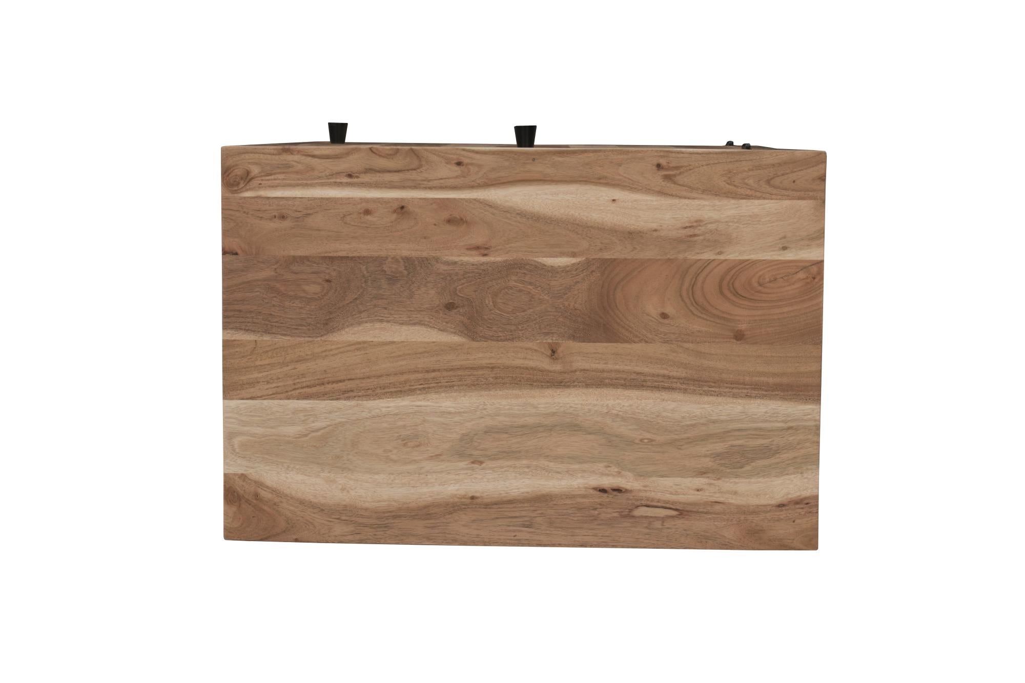 24" Natural Solid Wood Square Live Edge One Drawer Nightstand Homeroots Bed & Bath