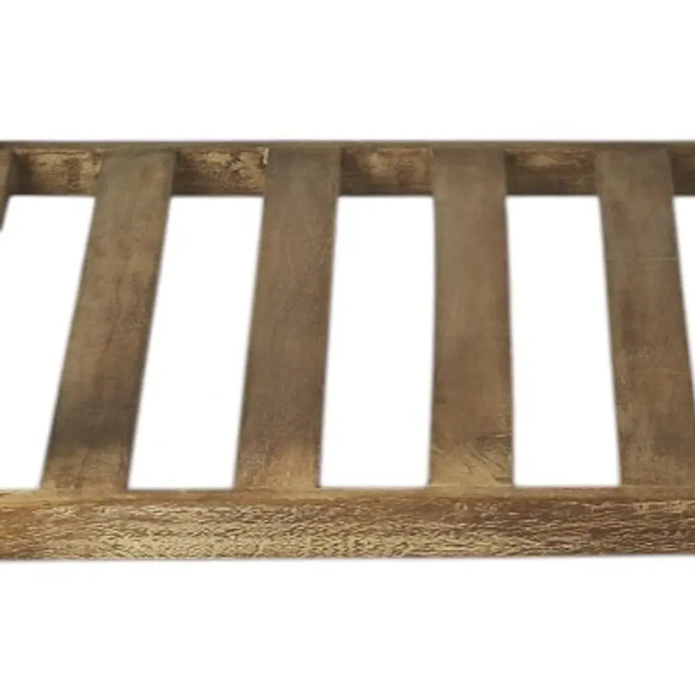 24" Off White and Brown Genuine Marble and Wood Square Coffee Table With Shelf Homeroots Living Room