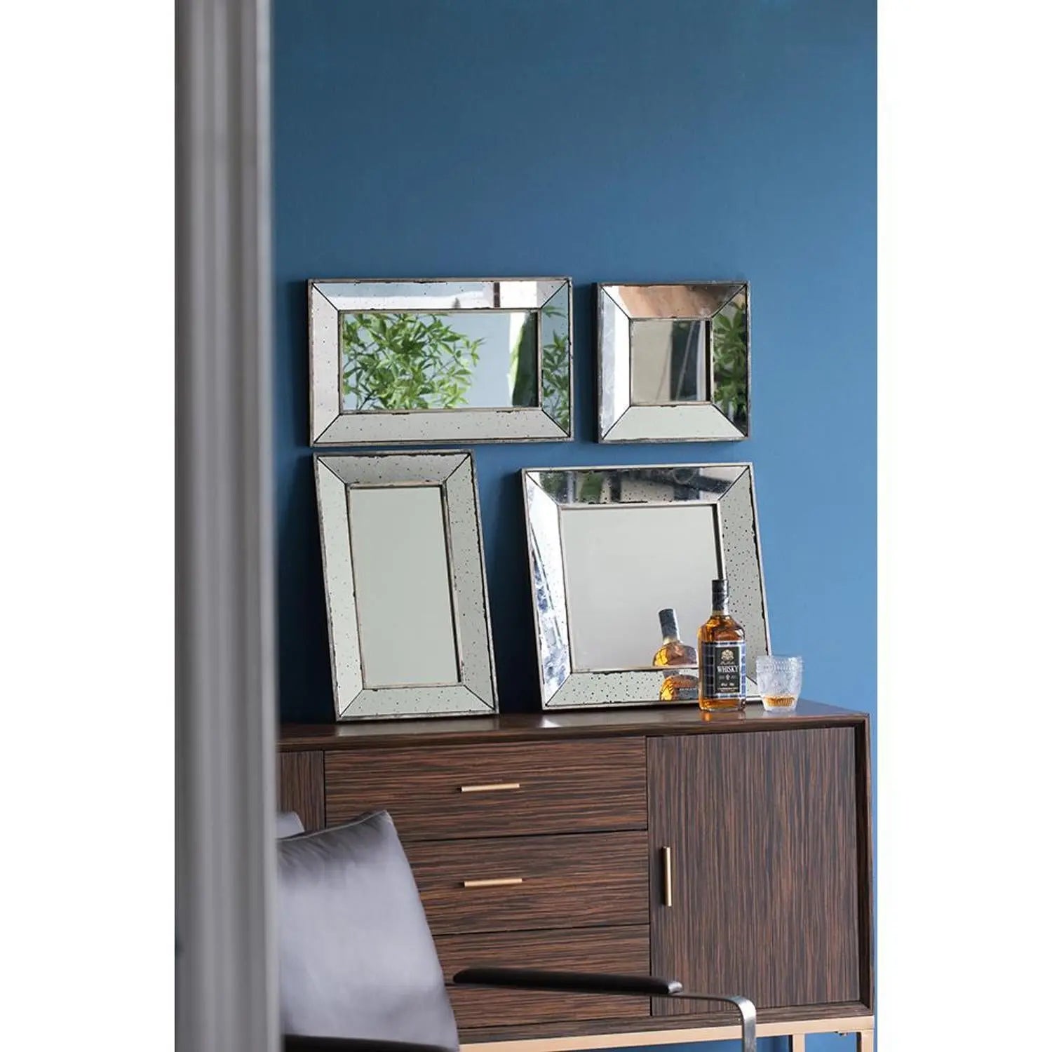 24" Silver Framed Antiqued Accent Mirror Homeroots Bed & Bath