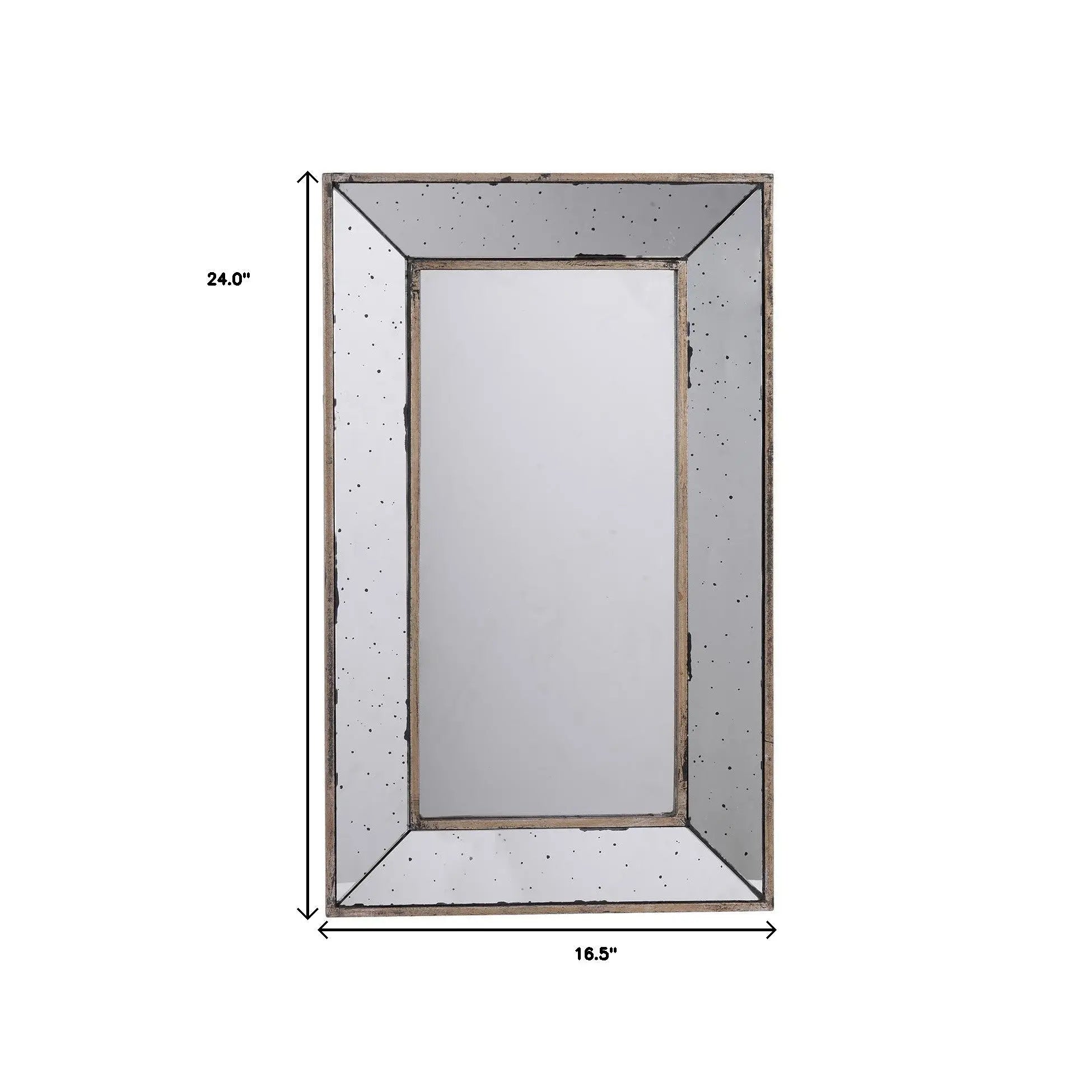 24" Silver Framed Antiqued Accent Mirror Homeroots Bed & Bath