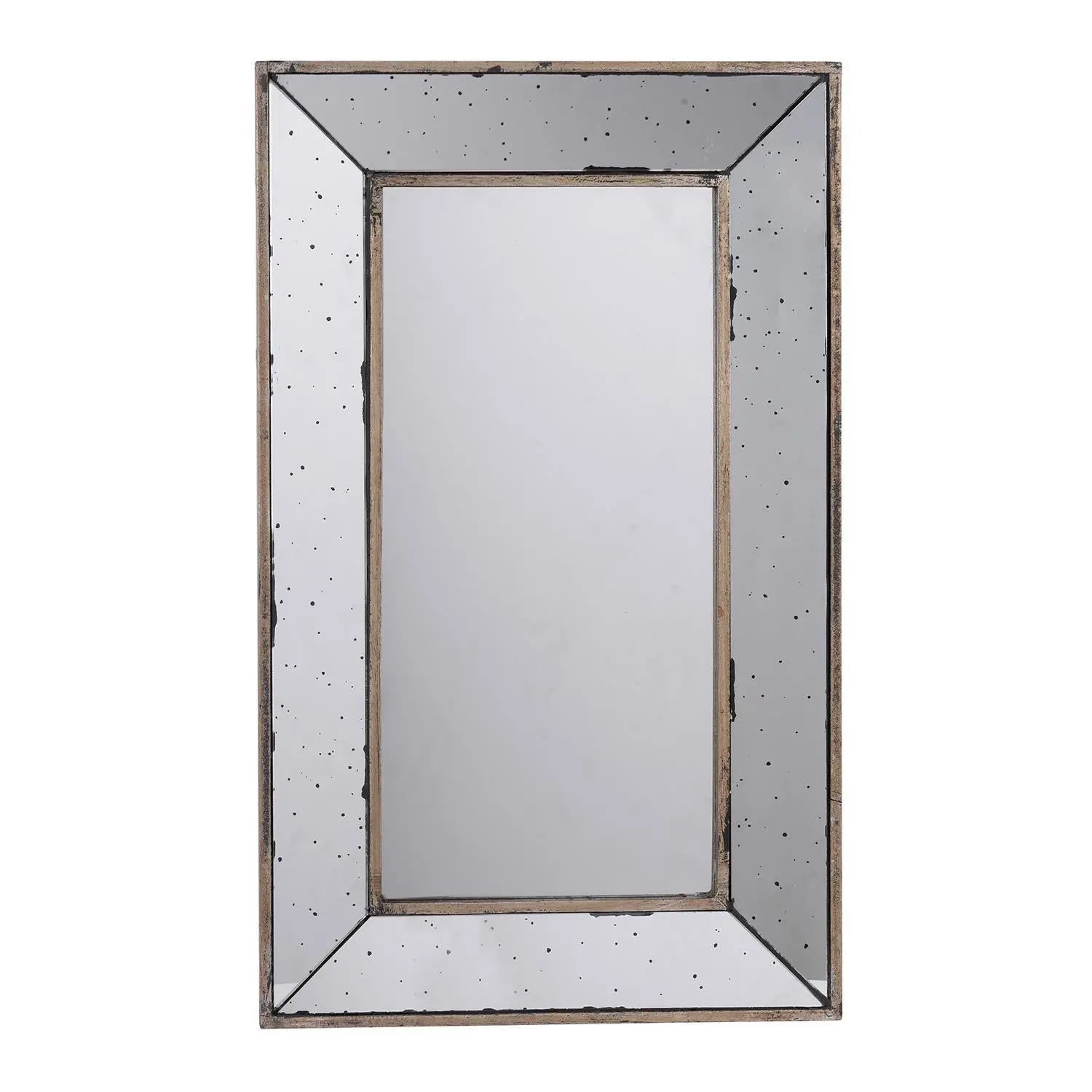 24" Silver Framed Antiqued Accent Mirror Homeroots Bed & Bath