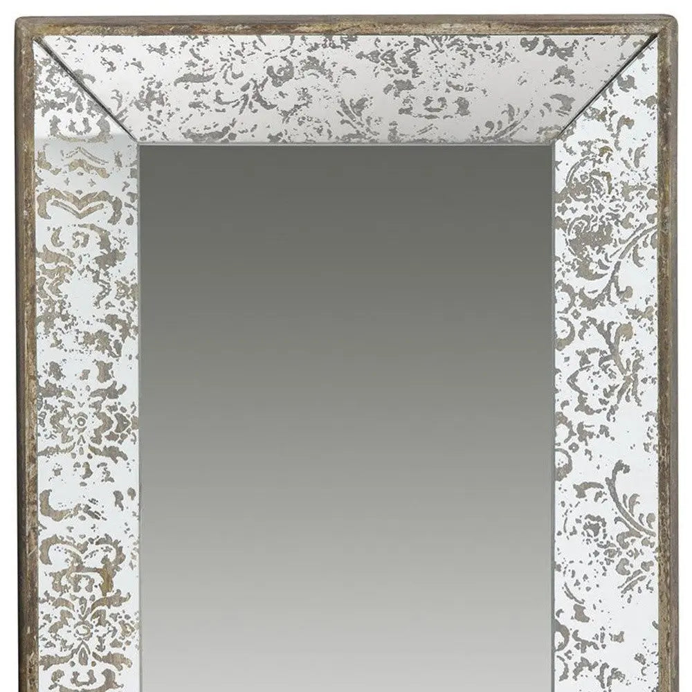 24" Silver Glass Framed Accent Mirror - GreatEagleInc
