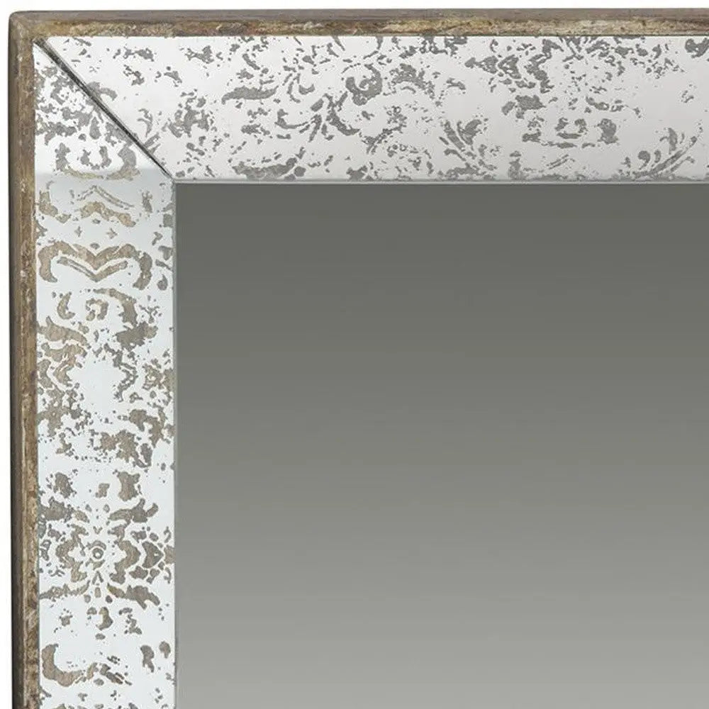 24" Silver Glass Framed Accent Mirror - GreatEagleInc