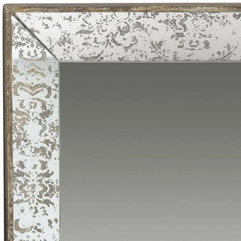 24" Silver Glass Framed Accent Mirror - GreatEagleInc