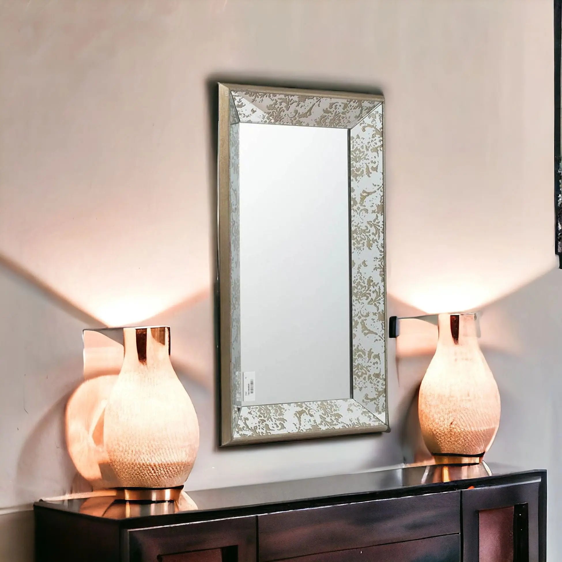 24" Silver Glass Framed Accent Mirror - GreatEagleInc