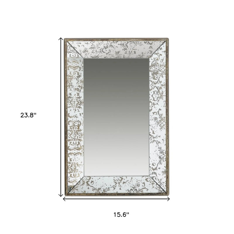 24" Silver Glass Framed Accent Mirror - GreatEagleInc
