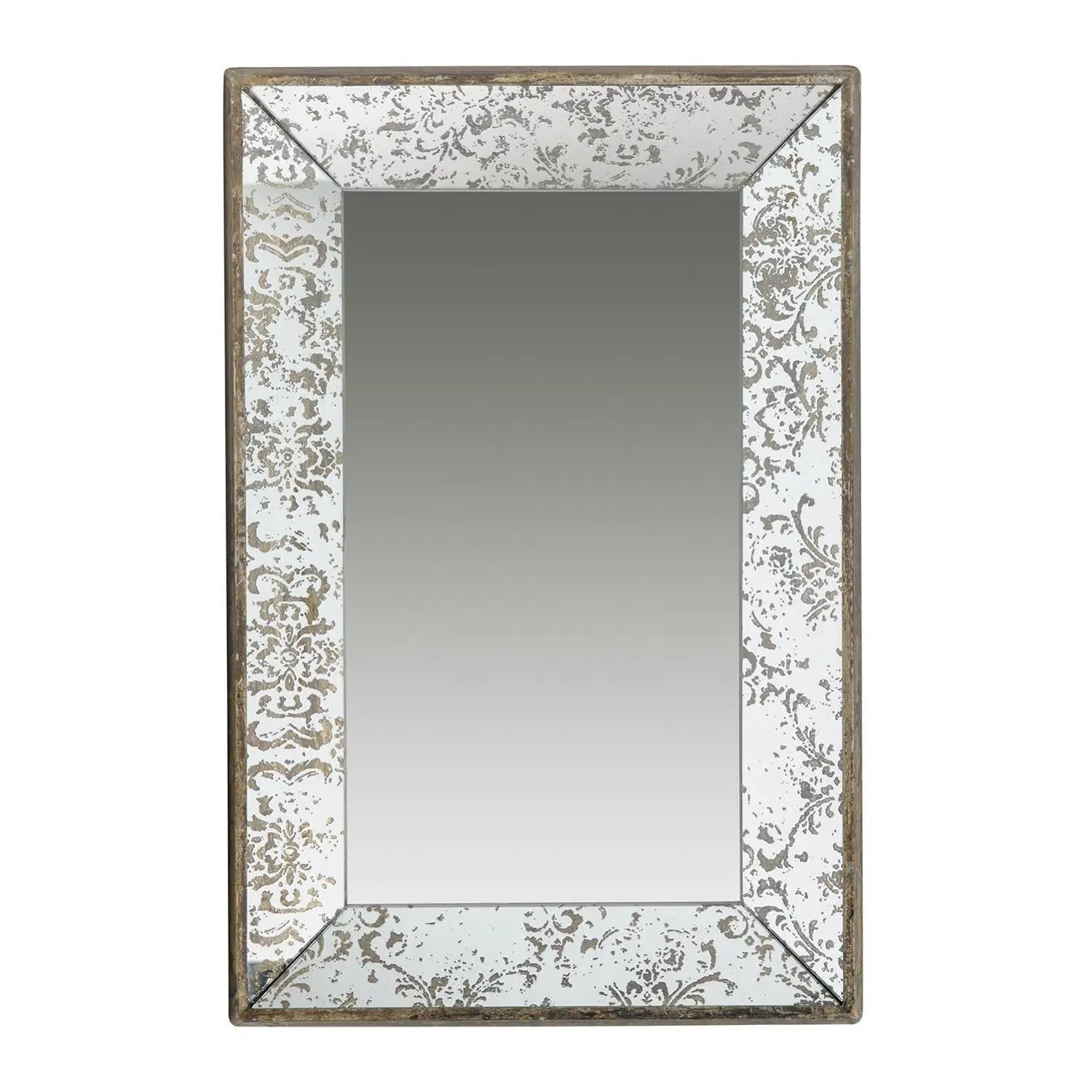 24" Silver Glass Framed Accent Mirror - GreatEagleInc