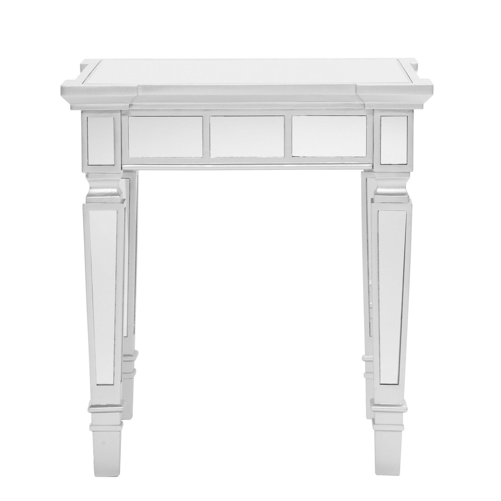 24" Silver Glass Square End Table Homeroots Living Room