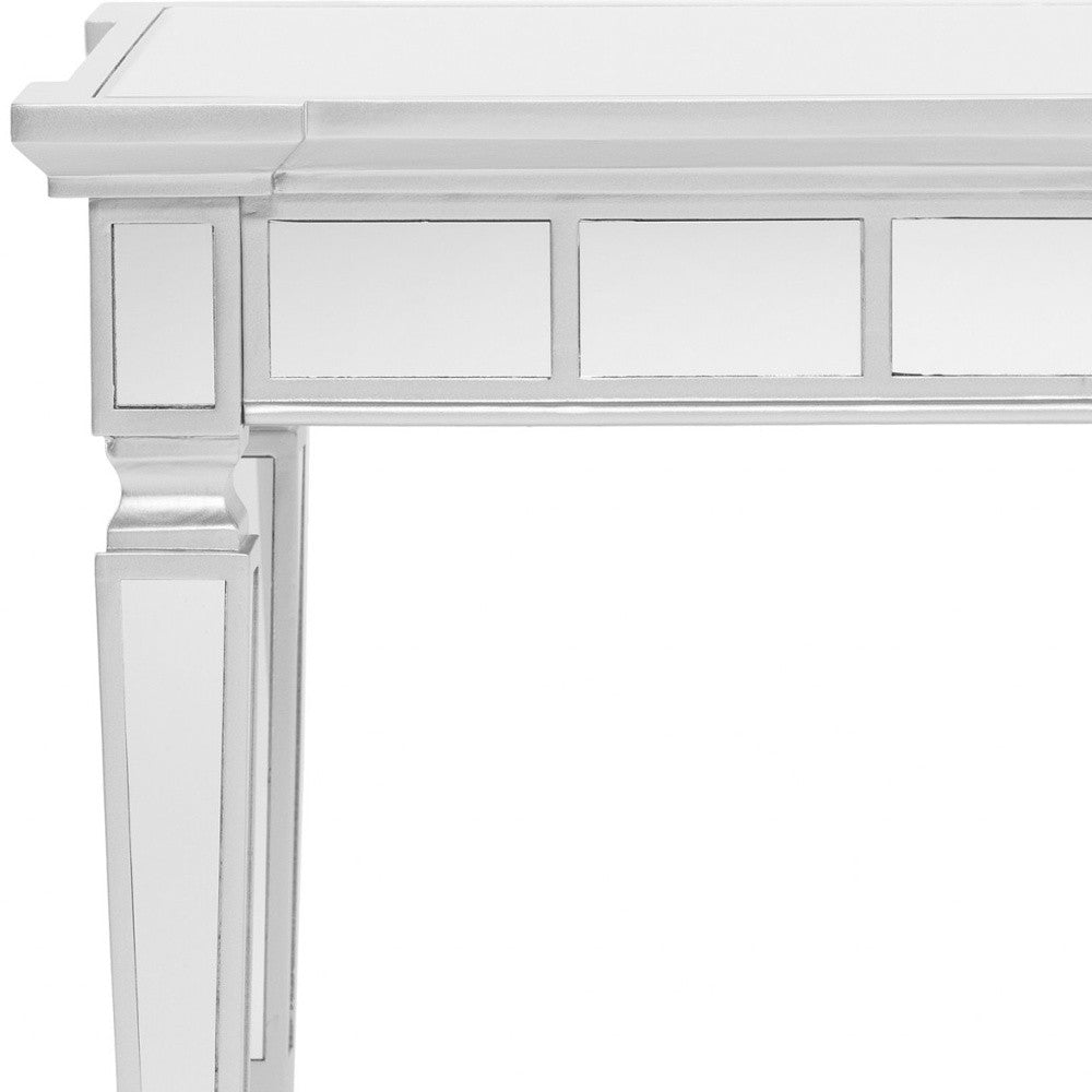 24" Silver Glass Square End Table Homeroots Living Room