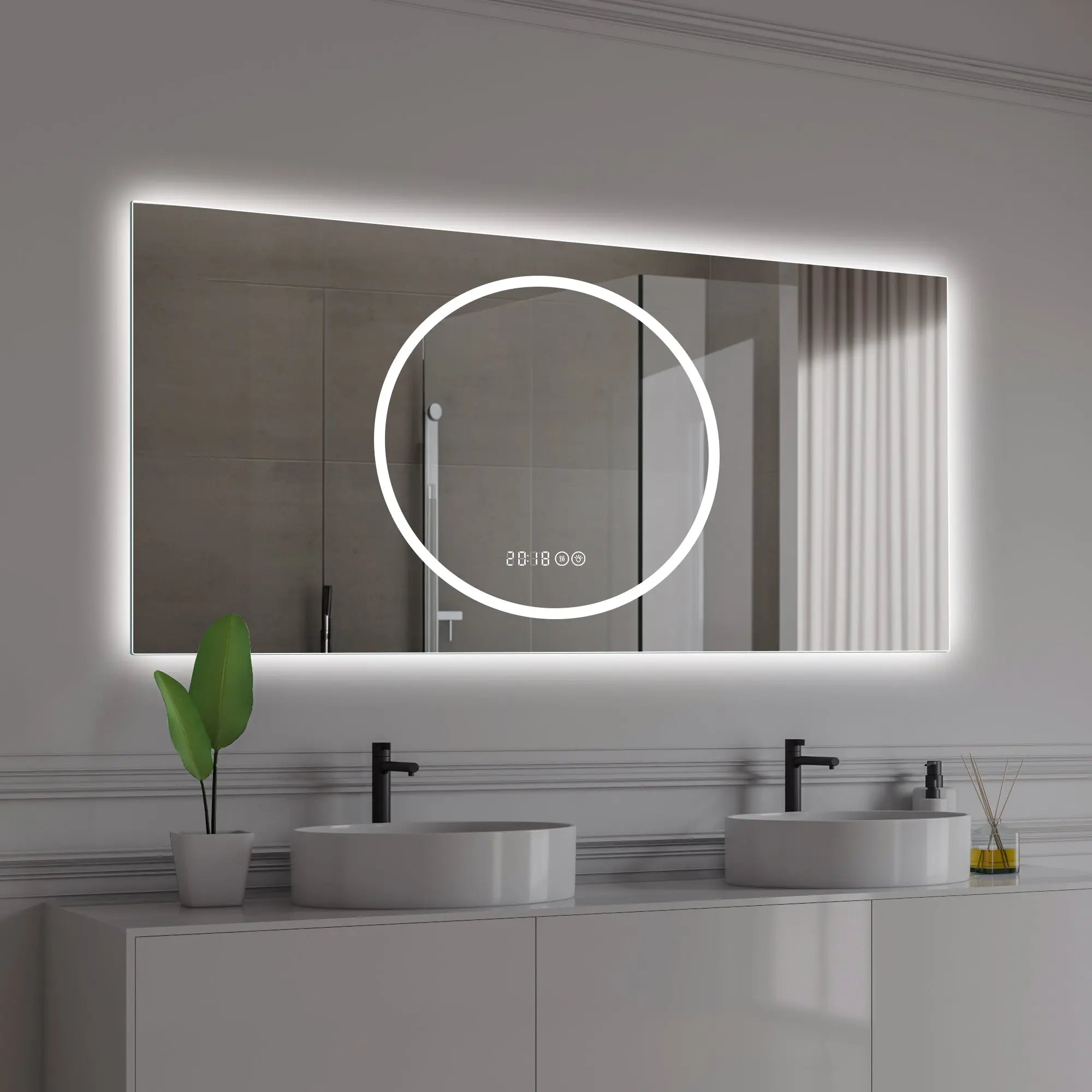 24" Silver Lighted Frameless Bathroom Vanity Mirror Homeroots Bed & Bath