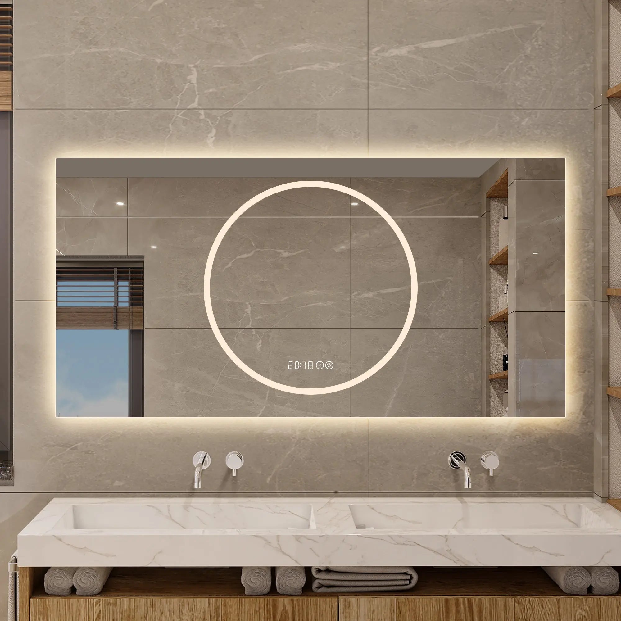 24" Silver Lighted Frameless Bathroom Vanity Mirror Homeroots Bed & Bath