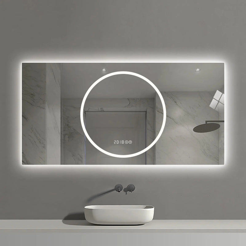 24" Silver Lighted Frameless Bathroom Vanity Mirror Homeroots Bed & Bath