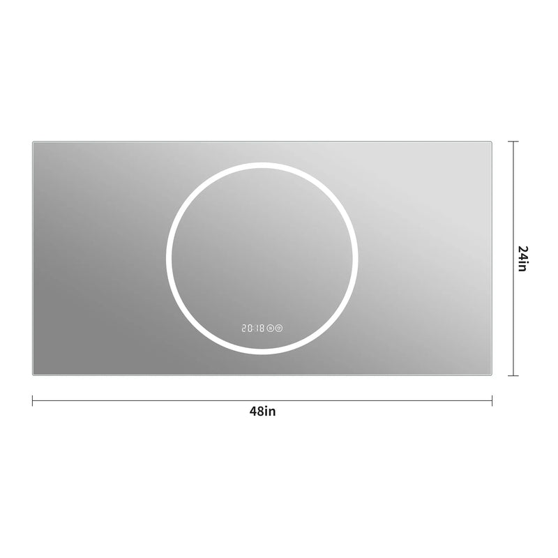 24" Silver Lighted Frameless Bathroom Vanity Mirror Homeroots Bed & Bath