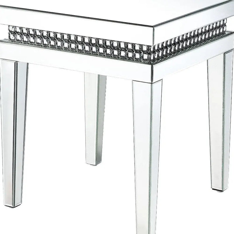 24" Silver Mirrored Square End Table Homeroots Living Room