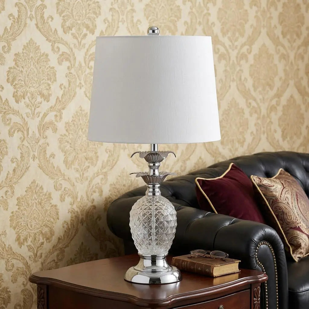 24" Silver Novelty Table Lamp With Drum Shade Homeroots Lighting