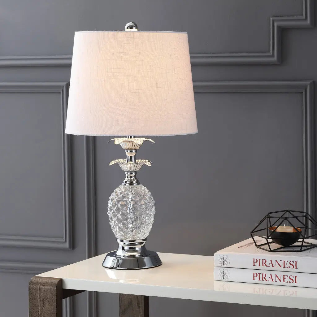 24" Silver Novelty Table Lamp With Drum Shade Homeroots Lighting