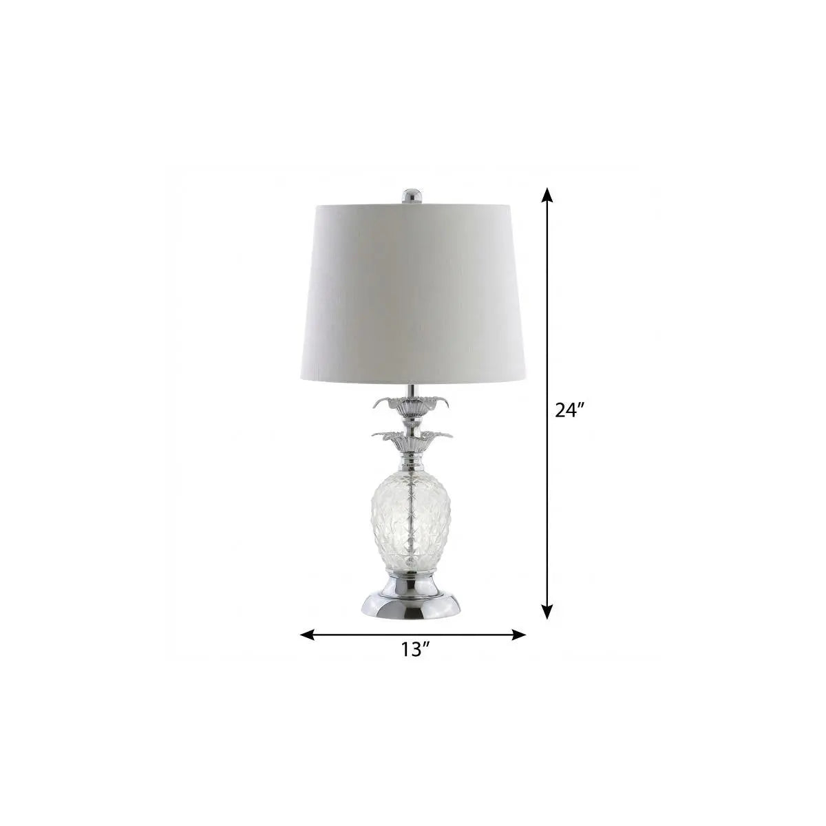 24" Silver Novelty Table Lamp With Drum Shade Homeroots Lighting