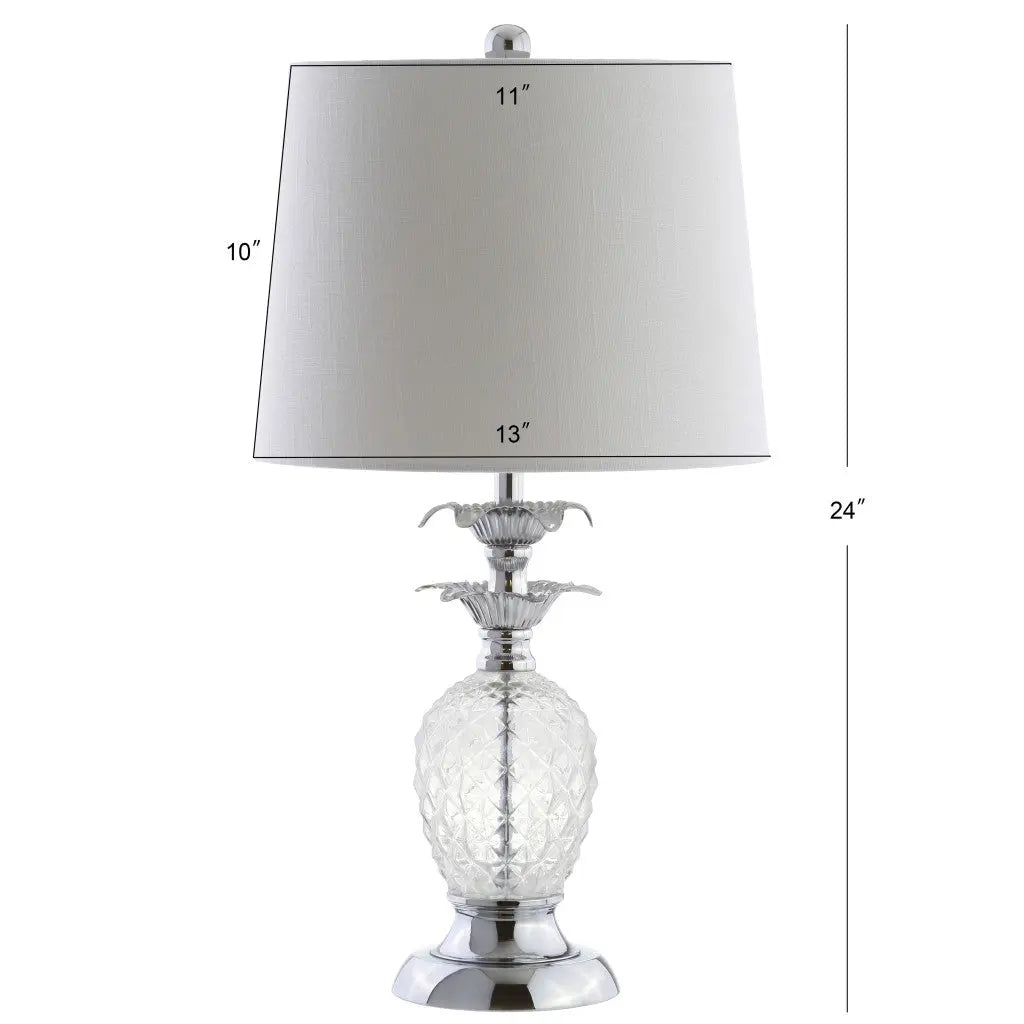 24" Silver Novelty Table Lamp With Drum Shade Homeroots Lighting