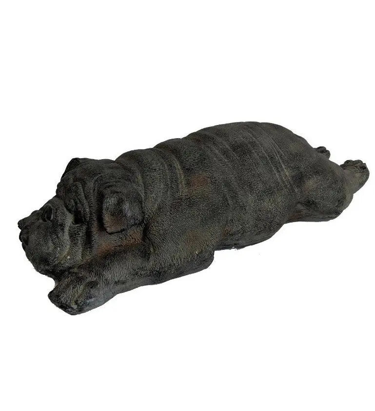 24" Sleepy Bulldog Indoor Outdoor Statue Homeroots Outdoor
