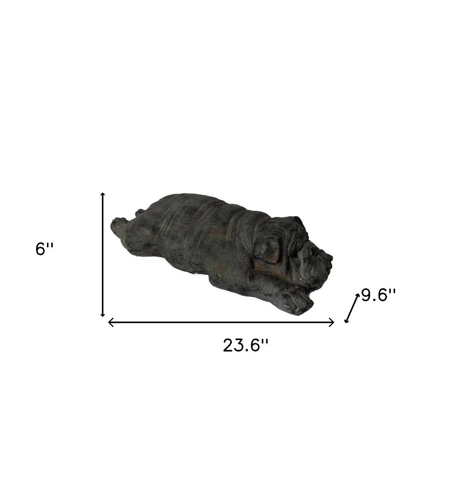 24" Sleepy Bulldog Indoor Outdoor Statue Homeroots Outdoor