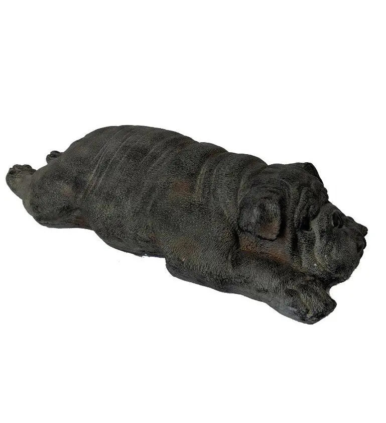 24" Sleepy Bulldog Indoor Outdoor Statue Homeroots Outdoor