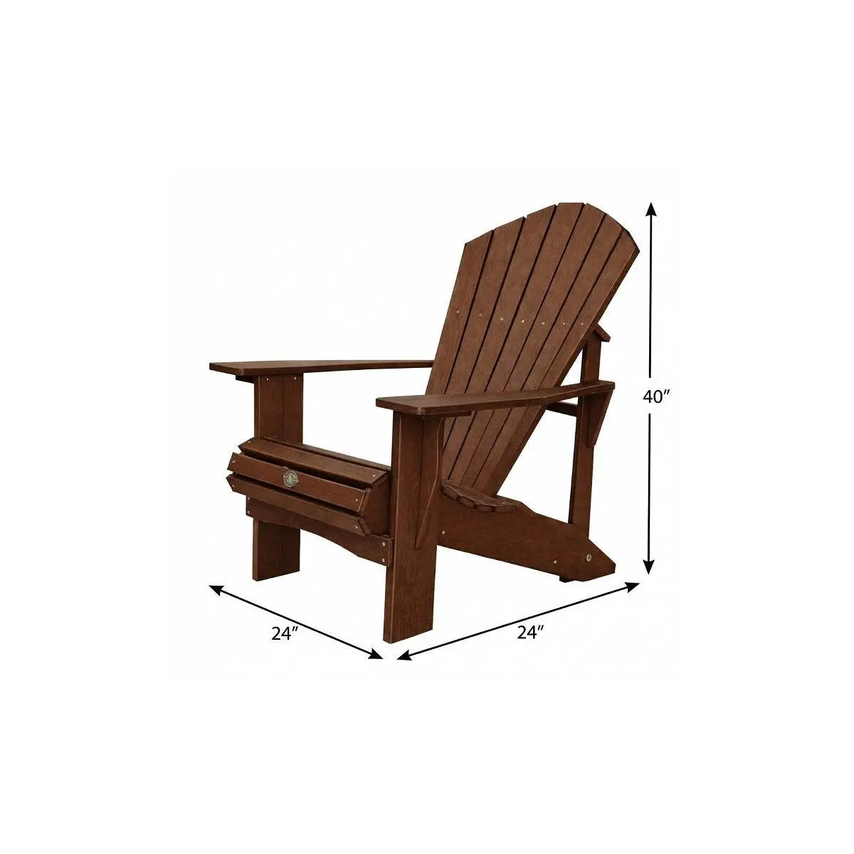 24" Walnut Textured Heavy Duty Plastic Outdoor Adirondack Chair Homeroots Outdoor