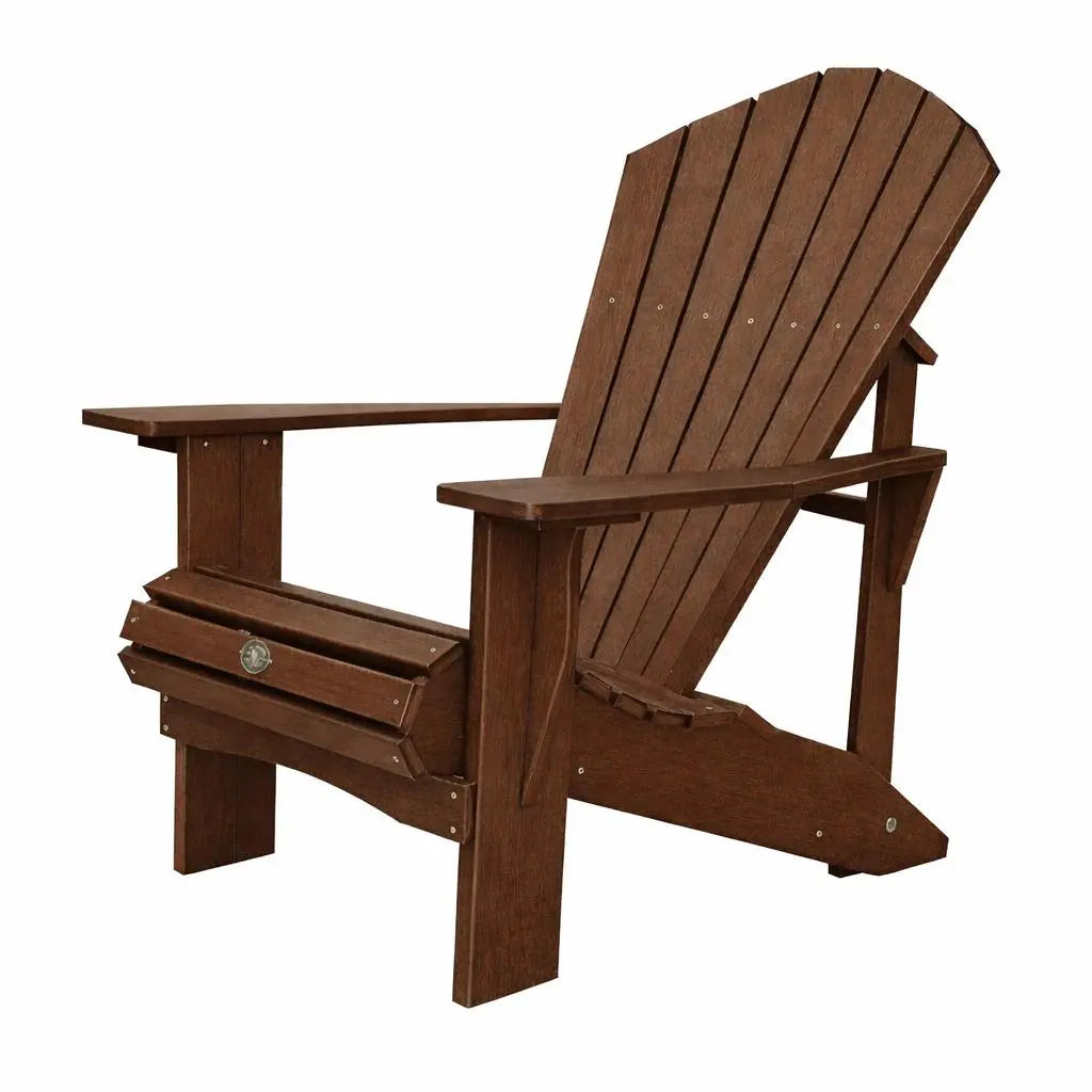 24" Walnut Textured Heavy Duty Plastic Outdoor Adirondack Chair Homeroots Outdoor