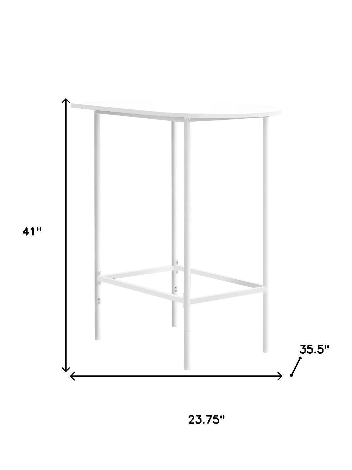24" White Free Form Manufactured Wood Bar Table Homeroots Living Room