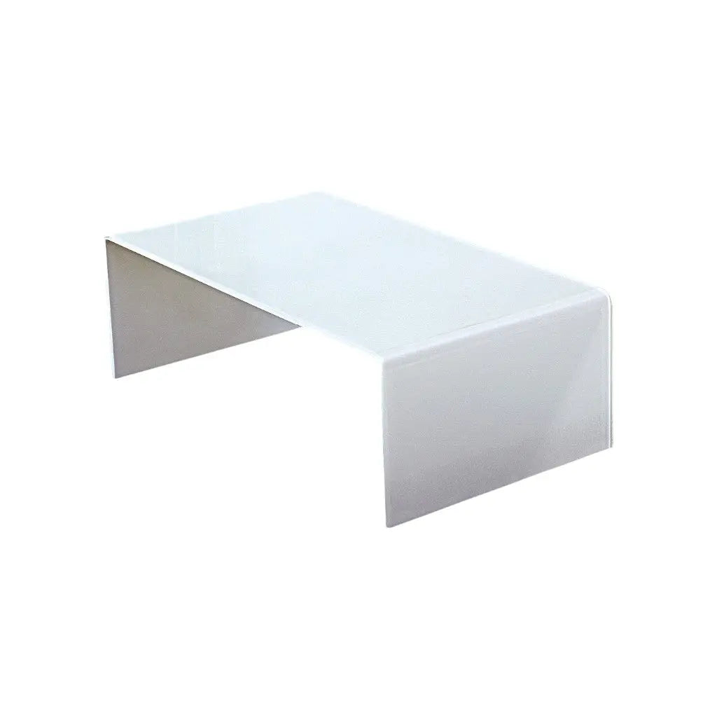 24" White Glass Sled Coffee Table Homeroots Living Room