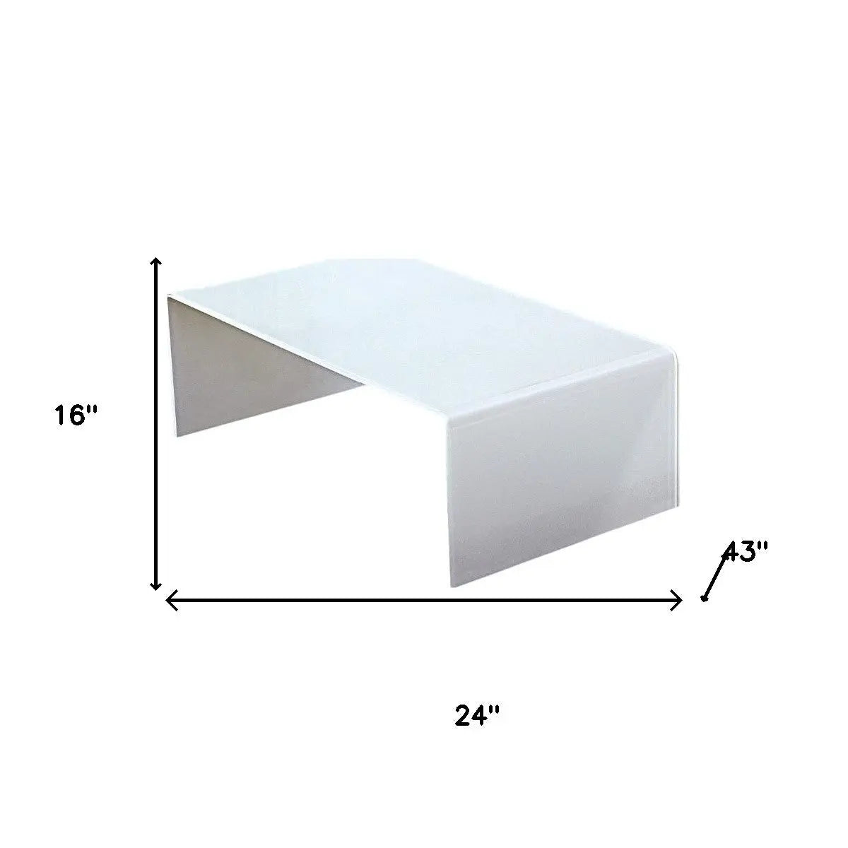 24" White Glass Sled Coffee Table Homeroots Living Room