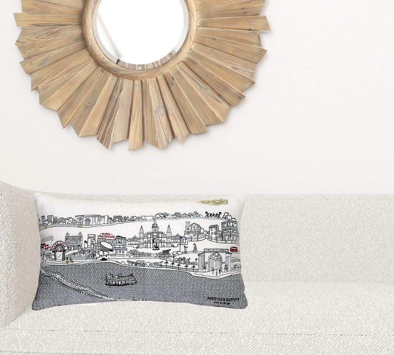 24" White New Orleans Daylight Skyline Lumbar Decorative Pillow Homeroots Home Decor
