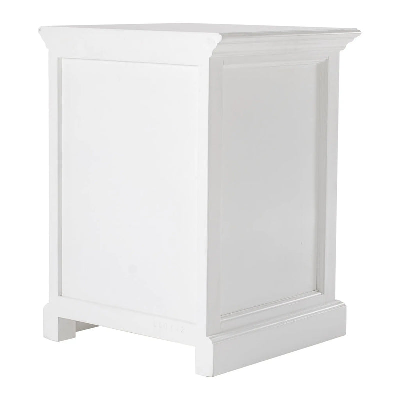 24" White Solid Wood Distressed One Drawer Nightstand - GreatEagleInc