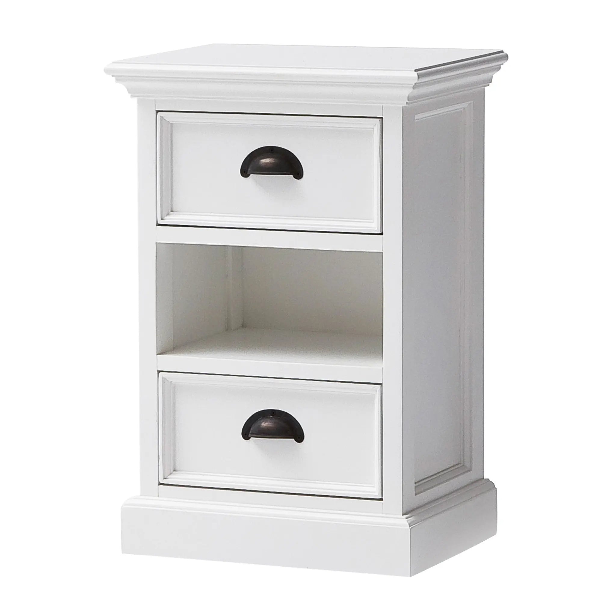 24" White Solid Wood Two Drawer Nightstand - GreatEagleInc