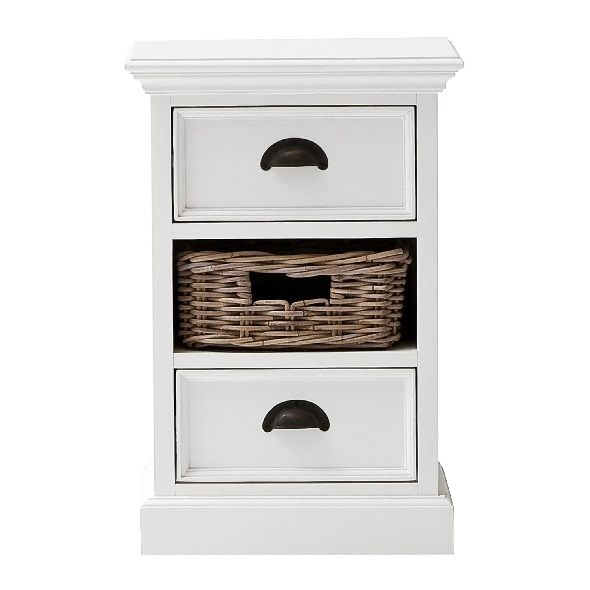 24" White Solid Wood Two Drawer Nightstand - GreatEagleInc